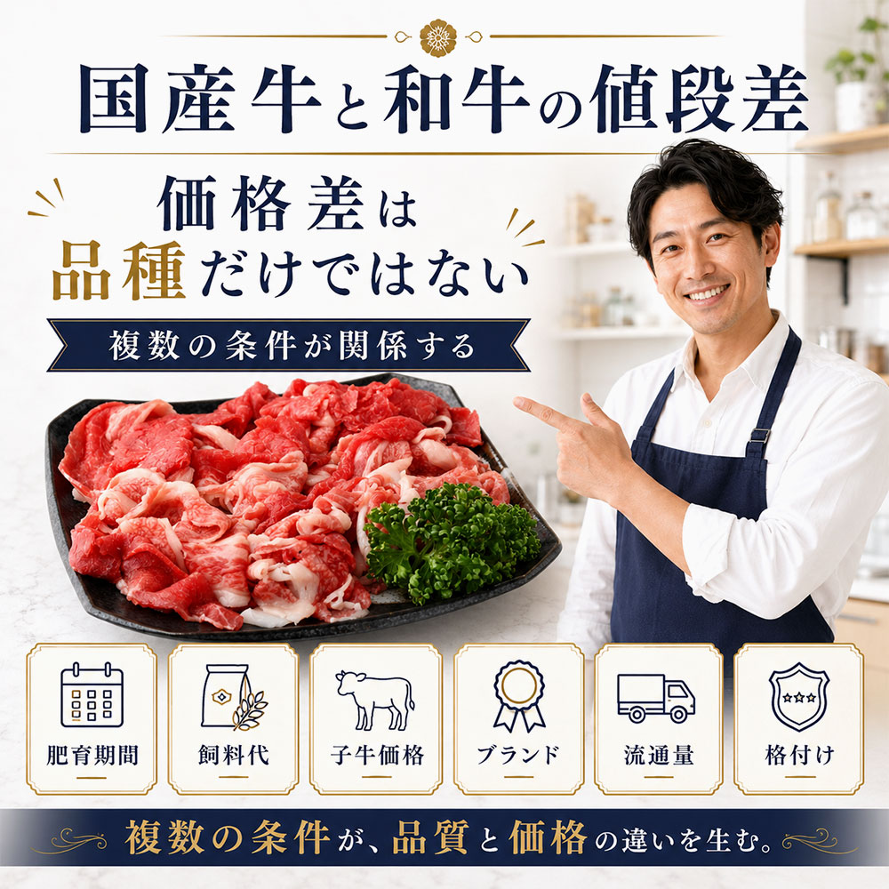 国産牛と和牛はなぜ値段が違う？
