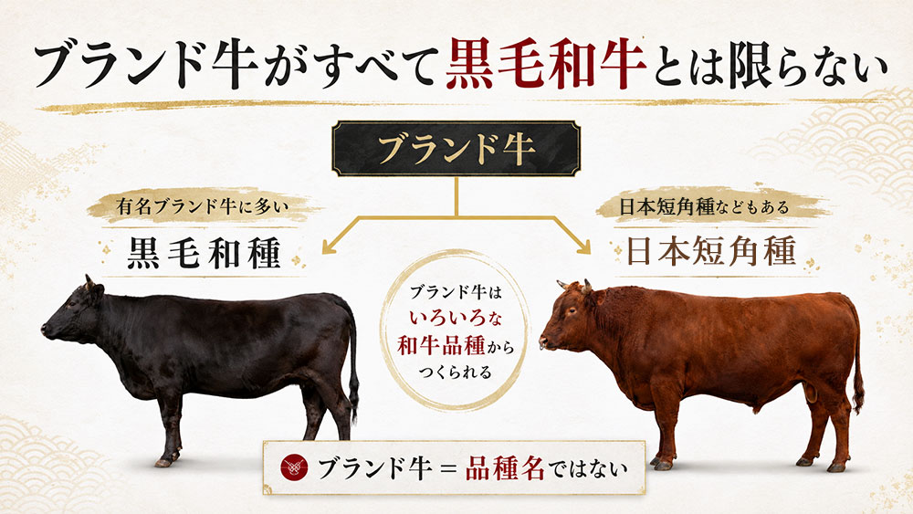 ブランド牛がすべて黒毛和牛とは限らない