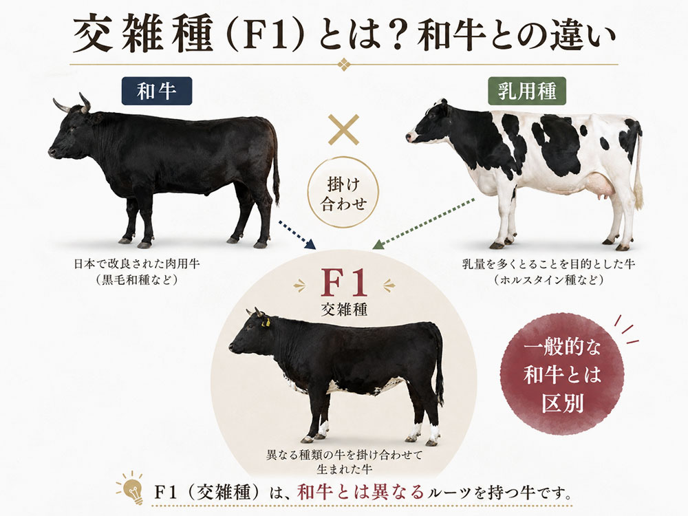 交雑種（F1）とは？和牛との違い