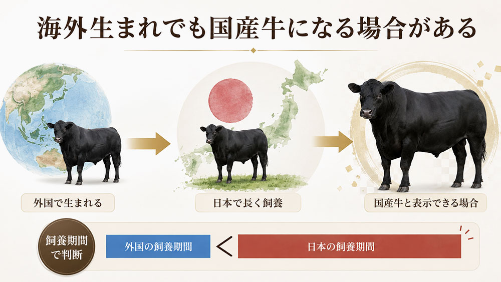 海外生まれでも国産牛になる場合がある
