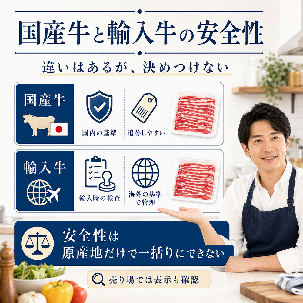 国産牛と輸入牛の安全性に違いはある?