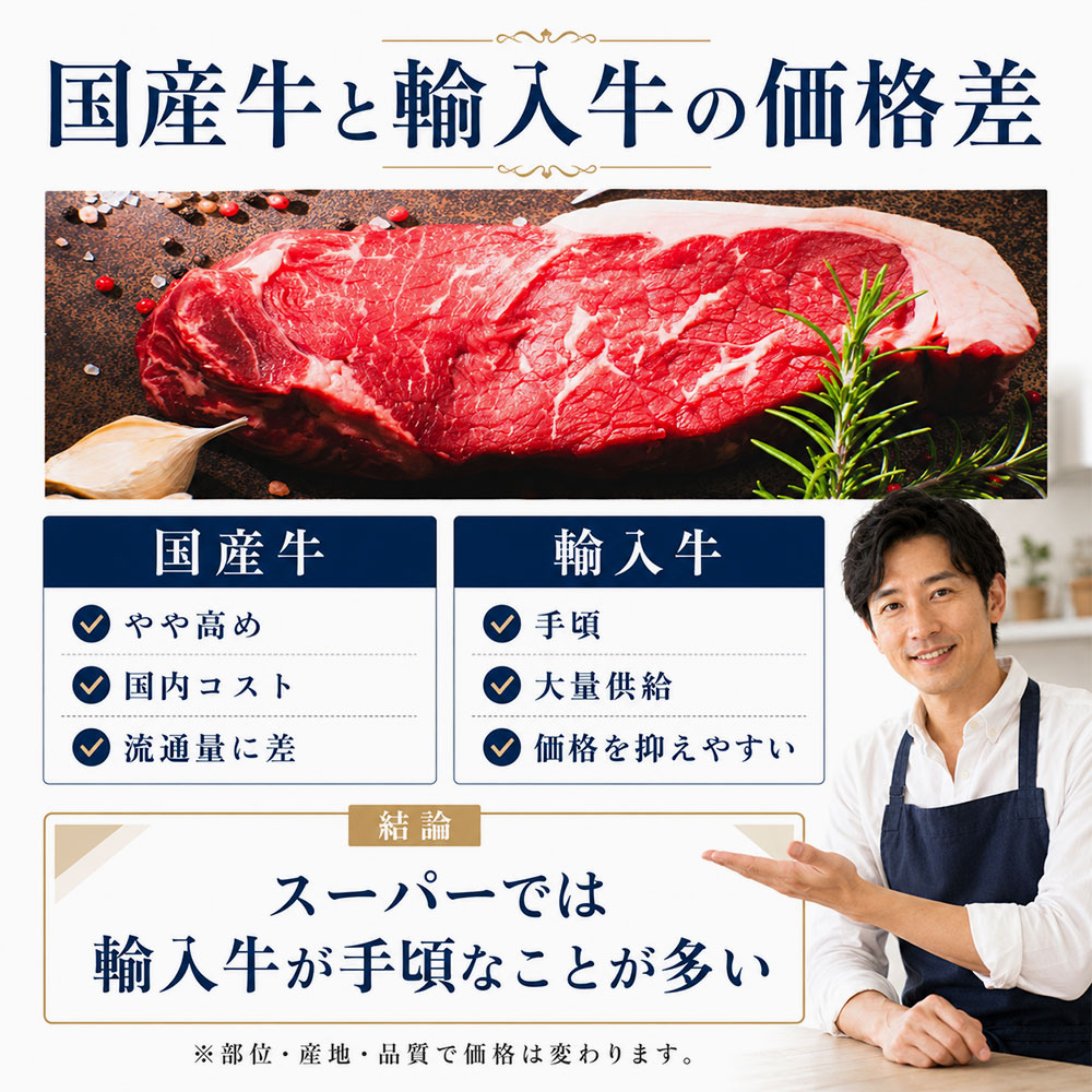 国産牛と輸入牛の価格差とその理由