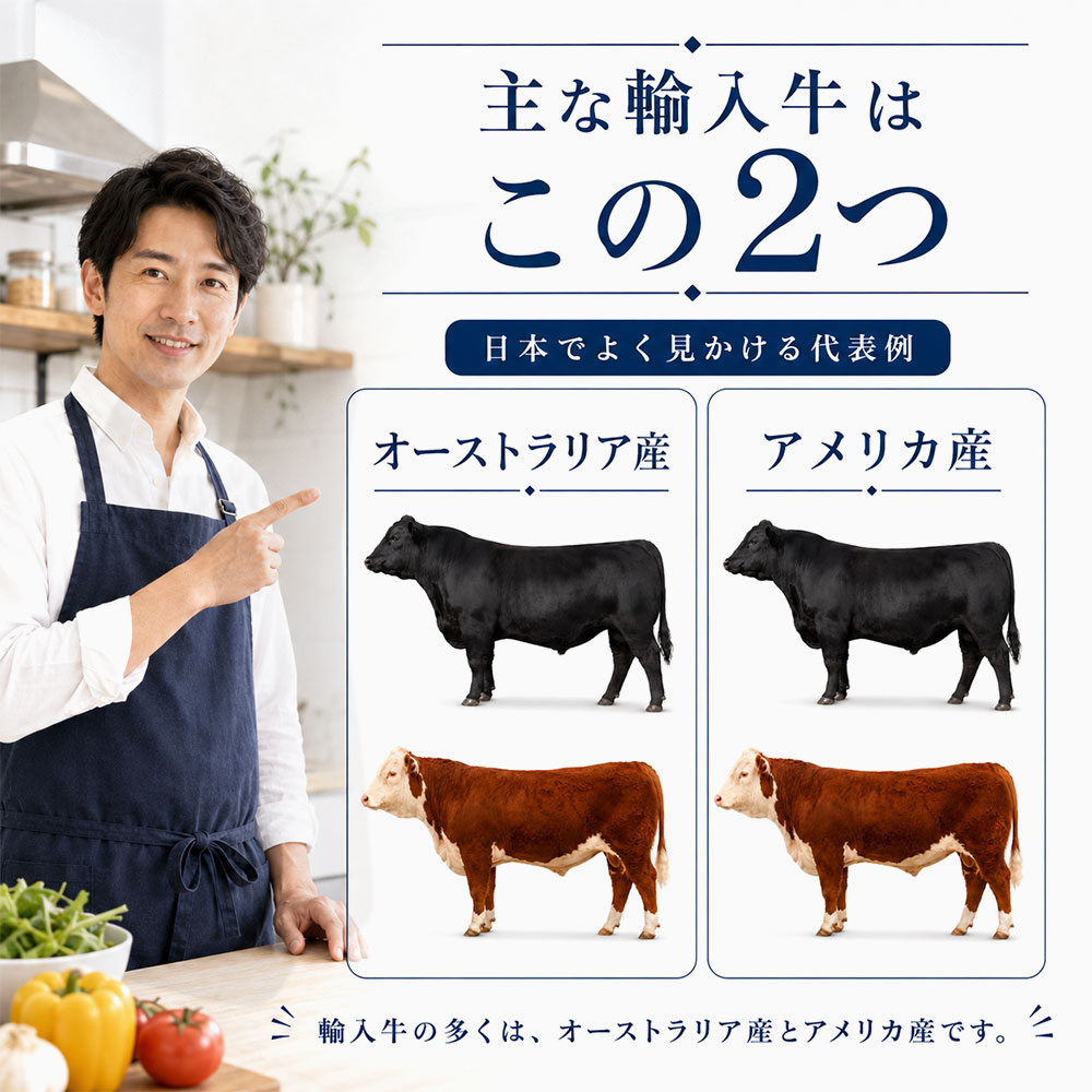 日本で流通する主な輸入牛の特徴