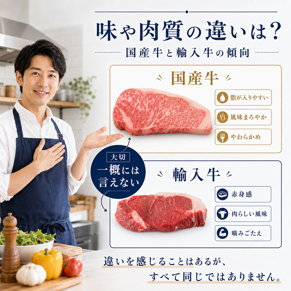 国産牛と輸入牛の味・肉質の違い