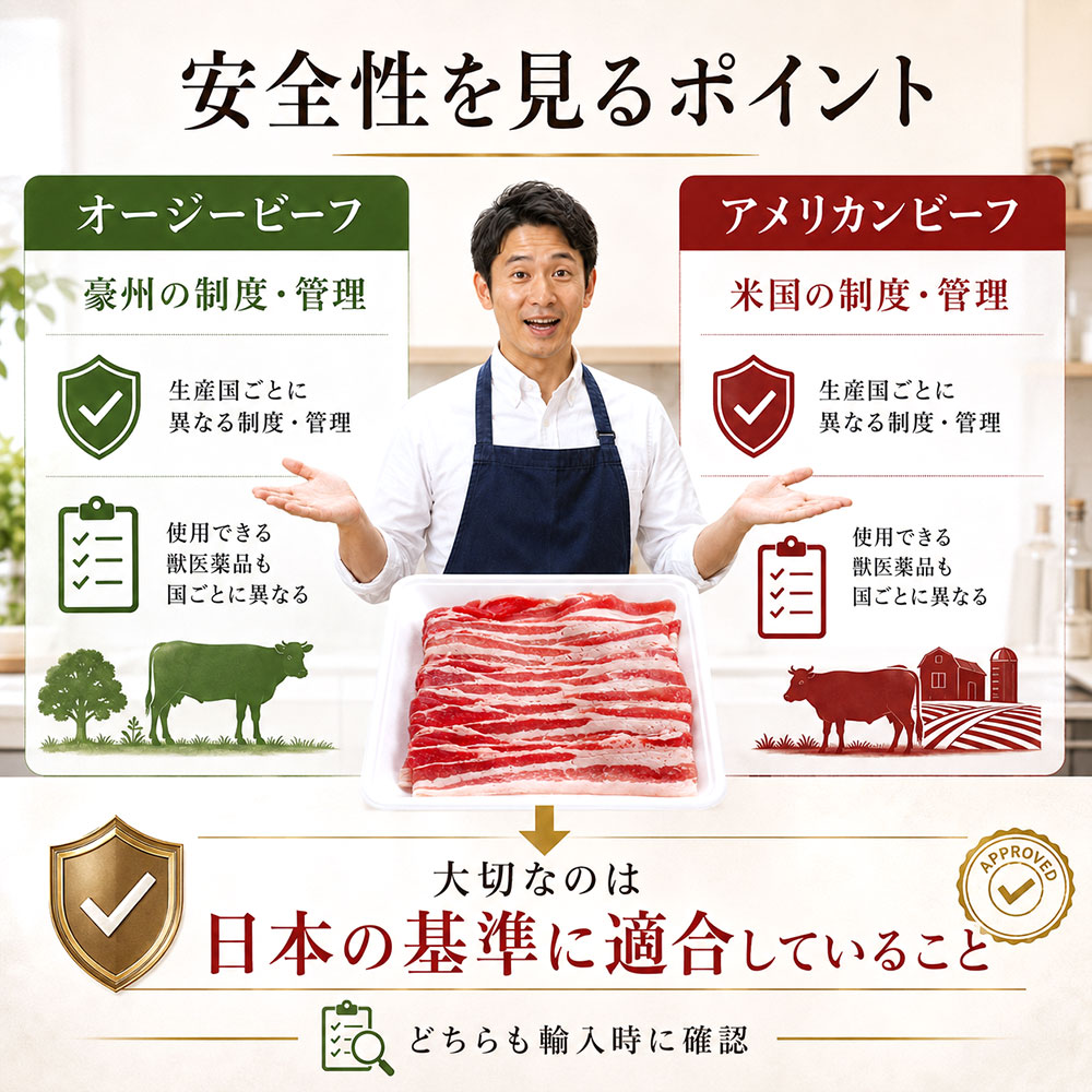 オージービーフとアメリカンビーフの安全性・規制の違い
