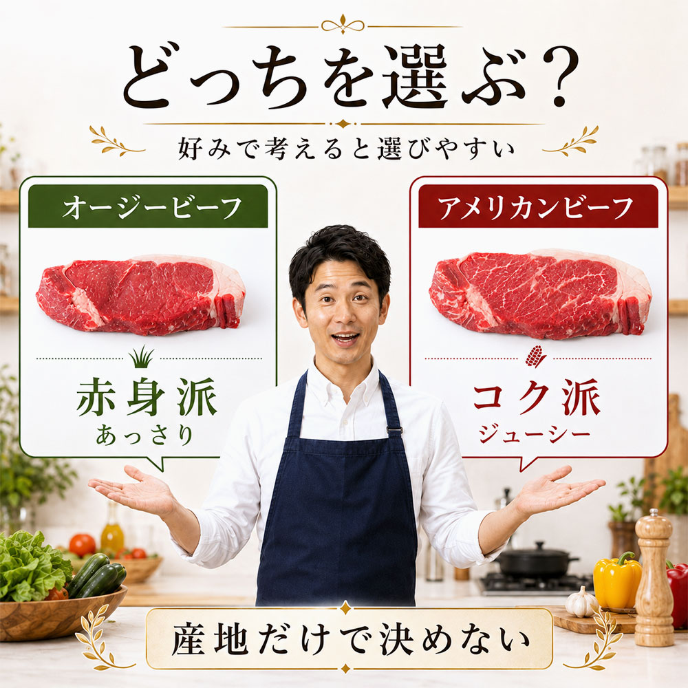 オージービーフとアメリカンビーフはどっちを選ぶ？