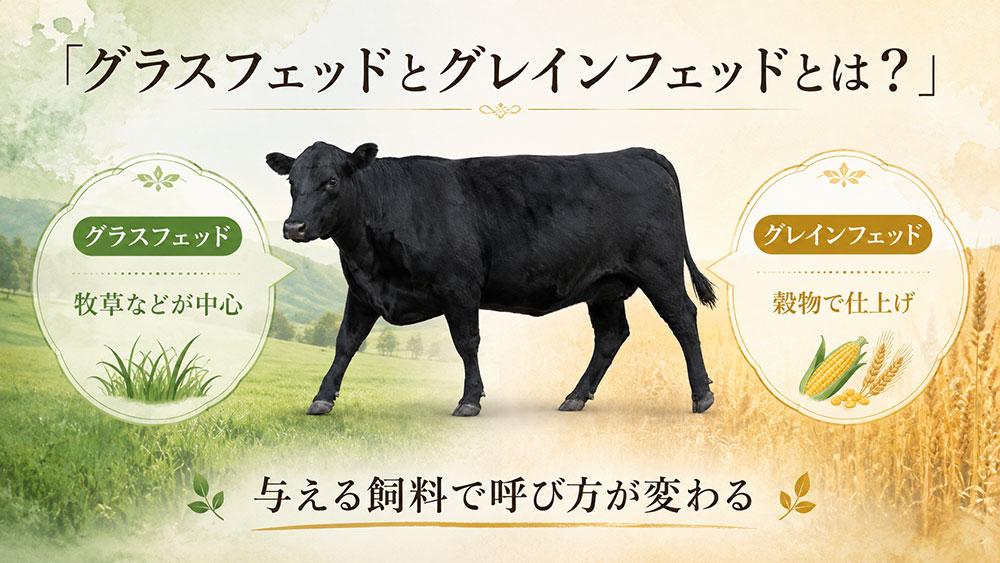 グラスフェッドとグレインフェッドとは？