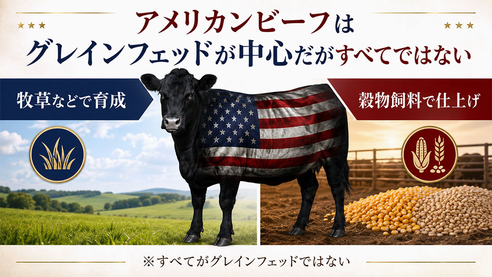 アメリカンビーフはグレインフェッドが中心だがすべてではない