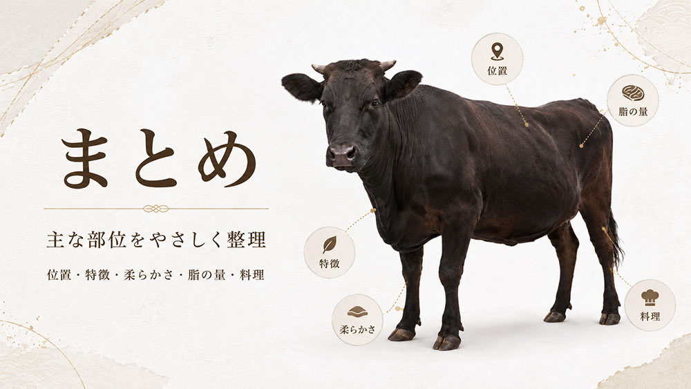 牛肉の部位一覧：まとめ