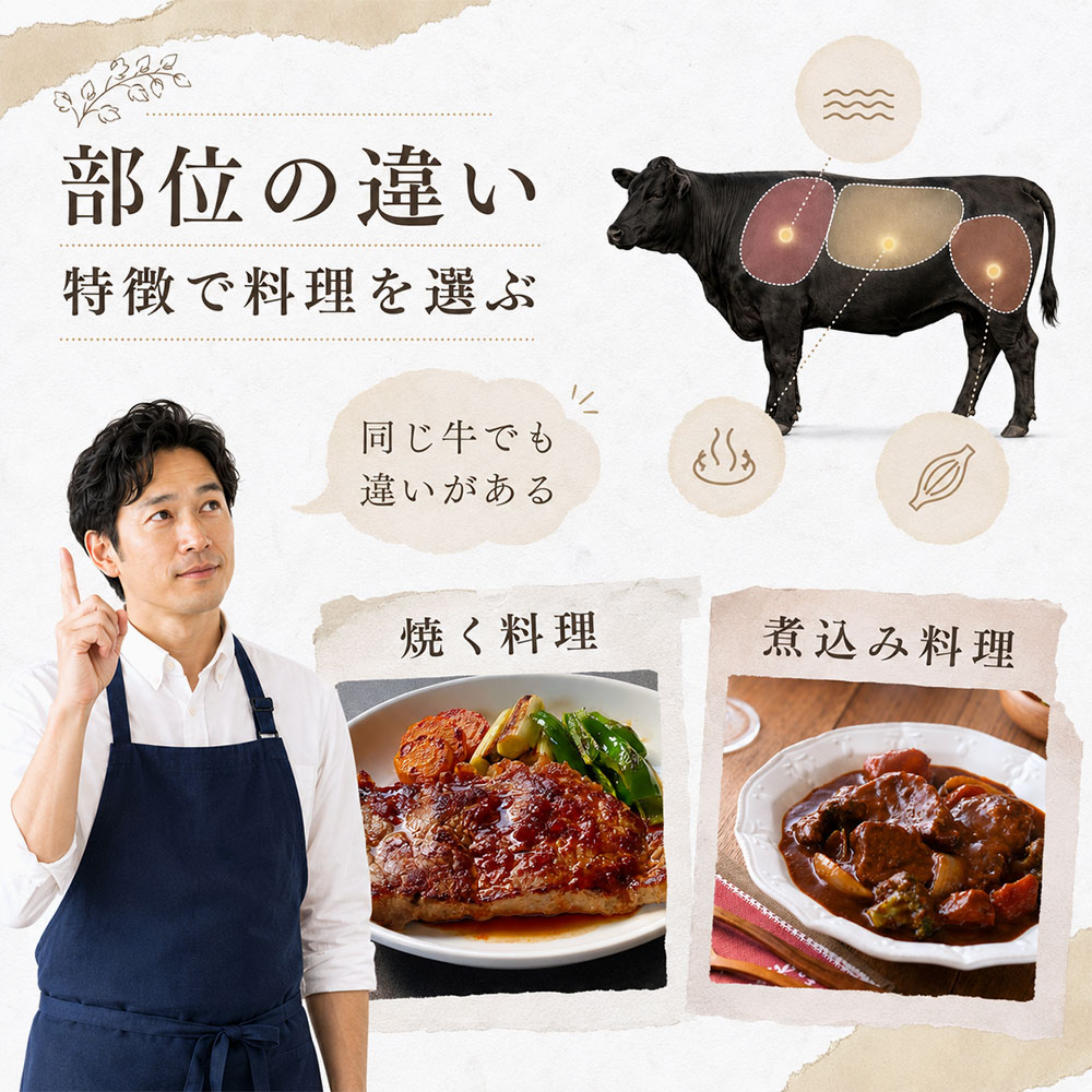 牛肉の部位ごとの特徴とおすすめ料理