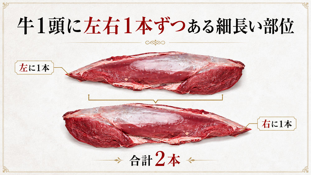 牛1頭に左右1本ずつある細長い部位