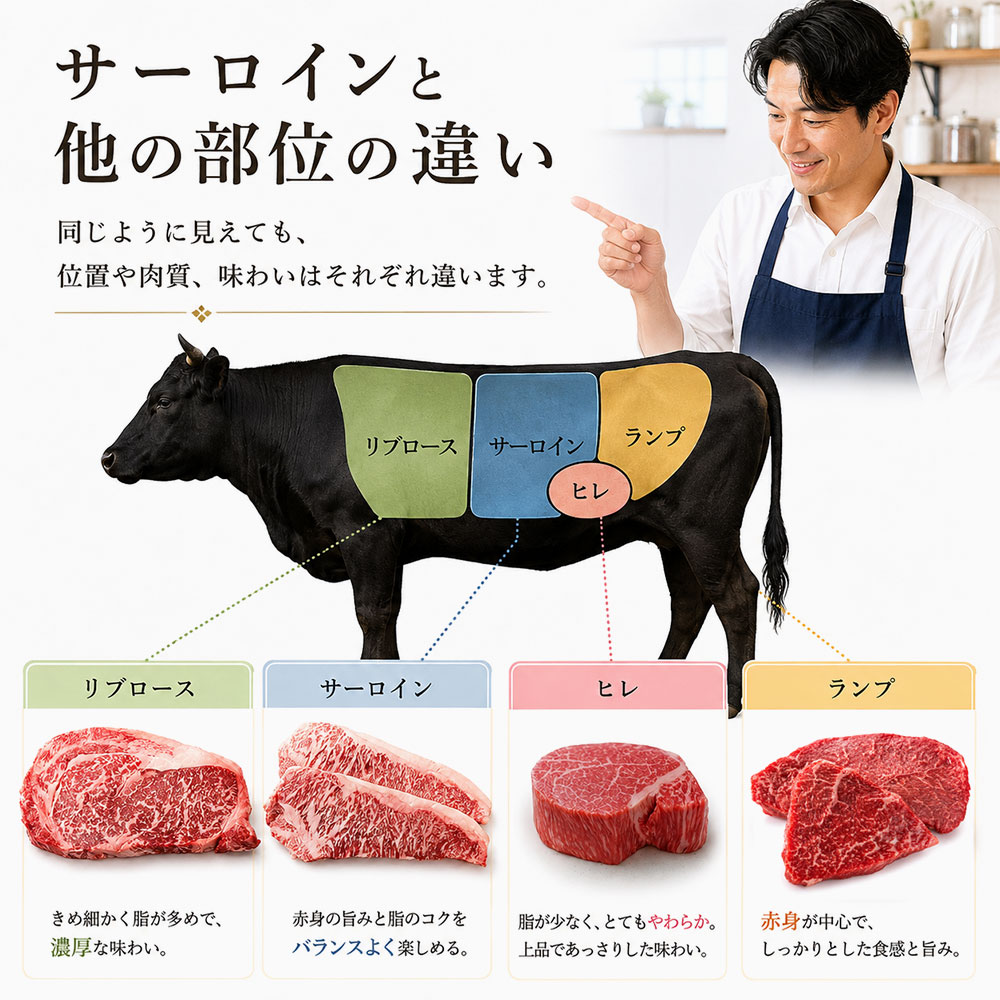 サーロインと他の部位の違い