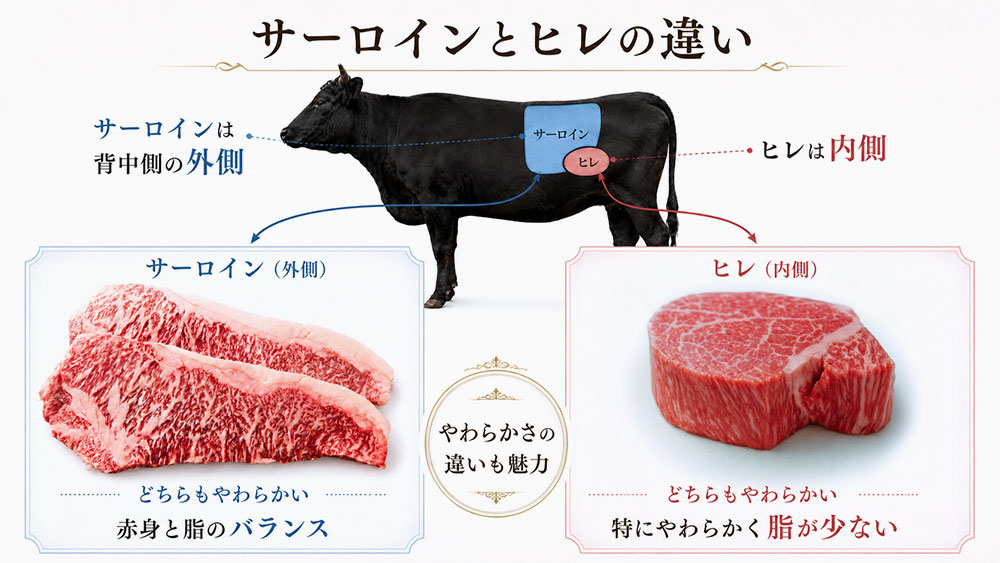 サーロインとヒレの違い