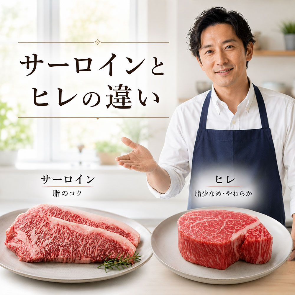 サーロインとヒレの違いを一覧で比較