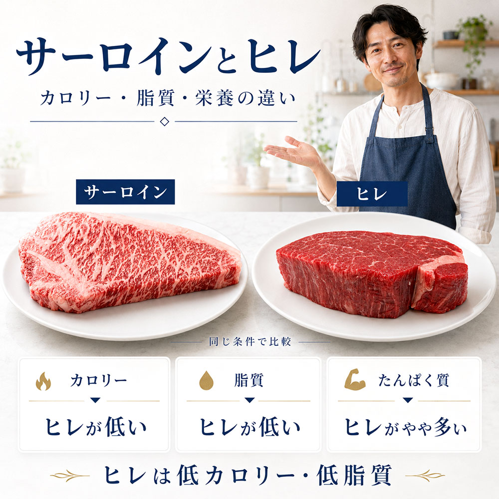 サーロインとヒレのカロリー・脂質・栄養の違い