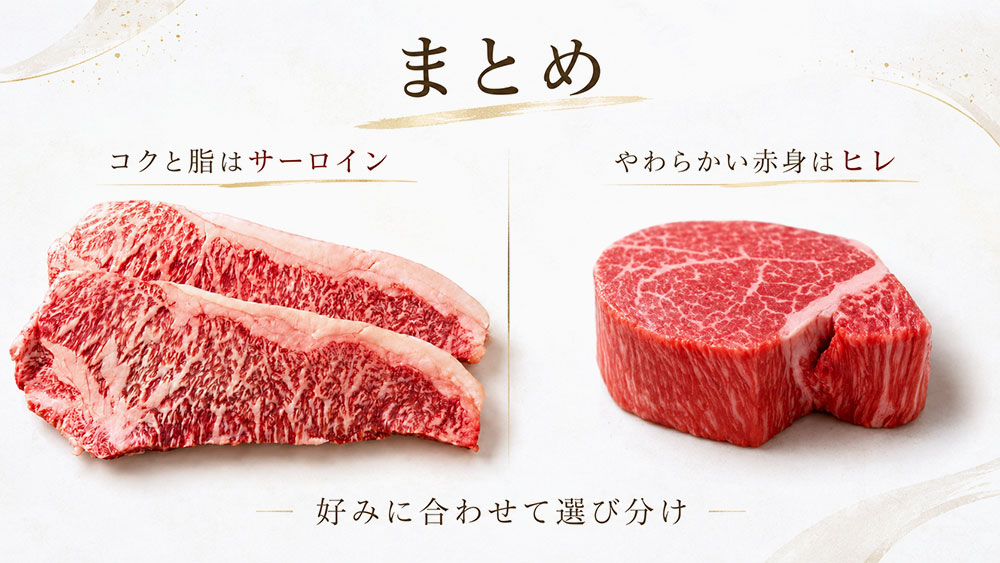 サーロインとヒレの違い:まとめ