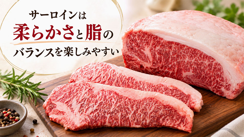 サーロインは柔らかさと脂のバランスを楽しみやすい