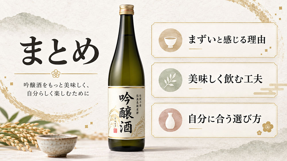 日本酒が「まずい」と感じてしまう原因：まとめ