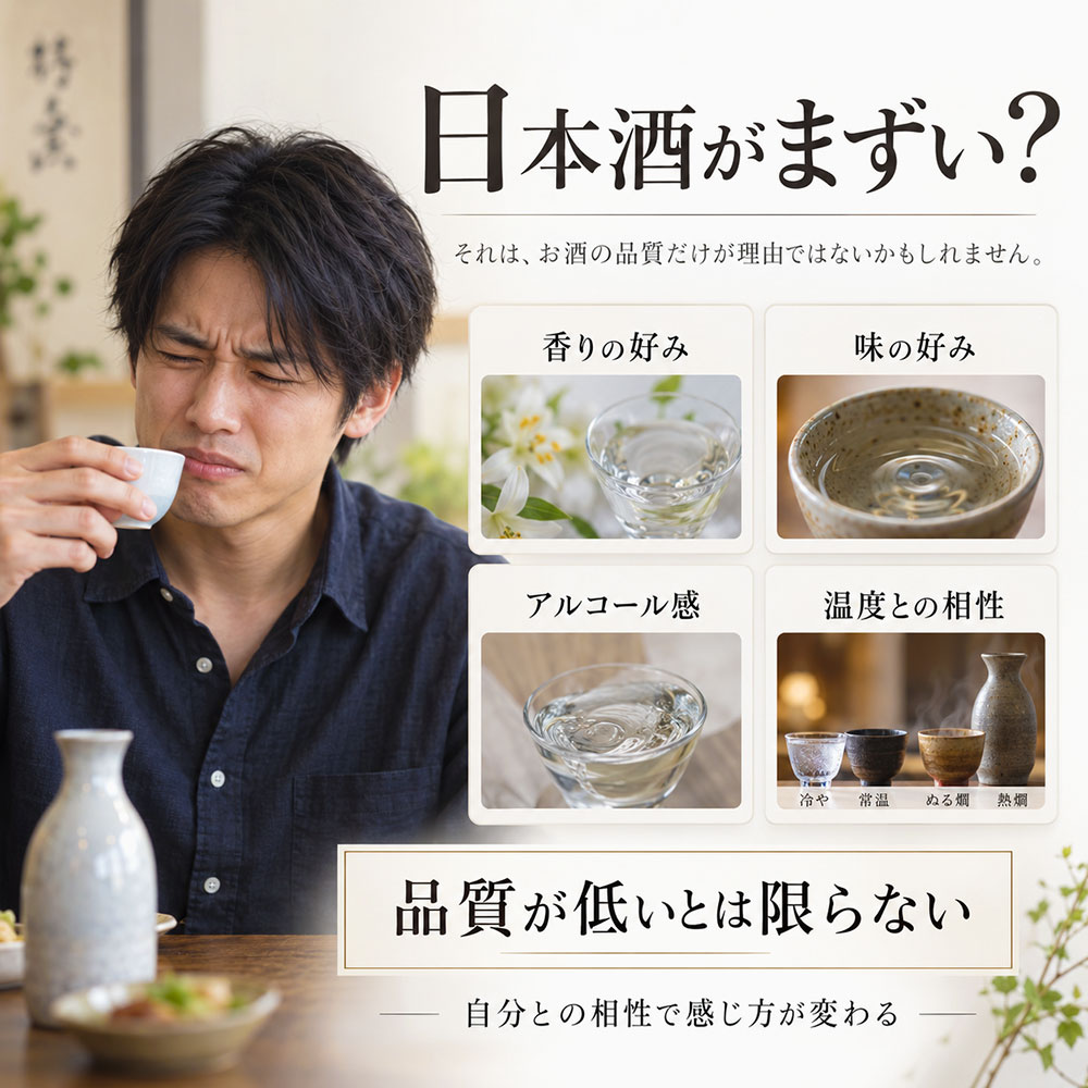 日本酒がまずいと感じる理由