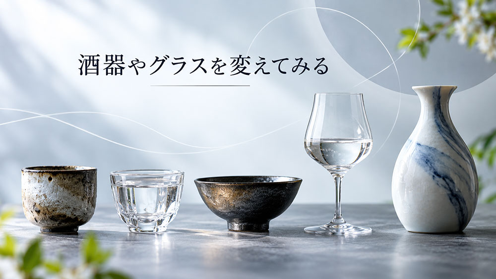 酒器やグラスを変えてみる