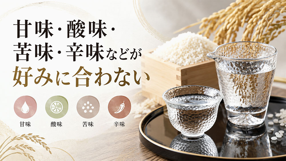 甘味・酸味・苦味・辛味などが好みに合わない
