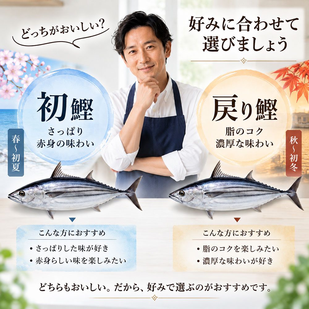 初鰹と戻り鰹はどっちがおいしい?好みに合わせた選び方