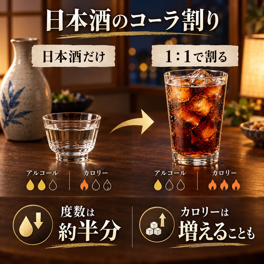 日本酒のコーラ割りのアルコール度数とカロリー
