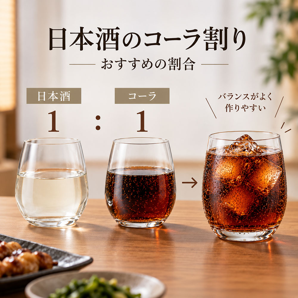 日本酒のコーラ割りの作り方と美味しい割合