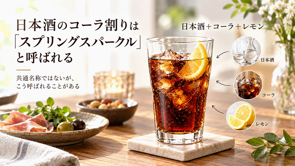 日本酒のコーラ割りは「スプリングスパークル」と呼ばれる