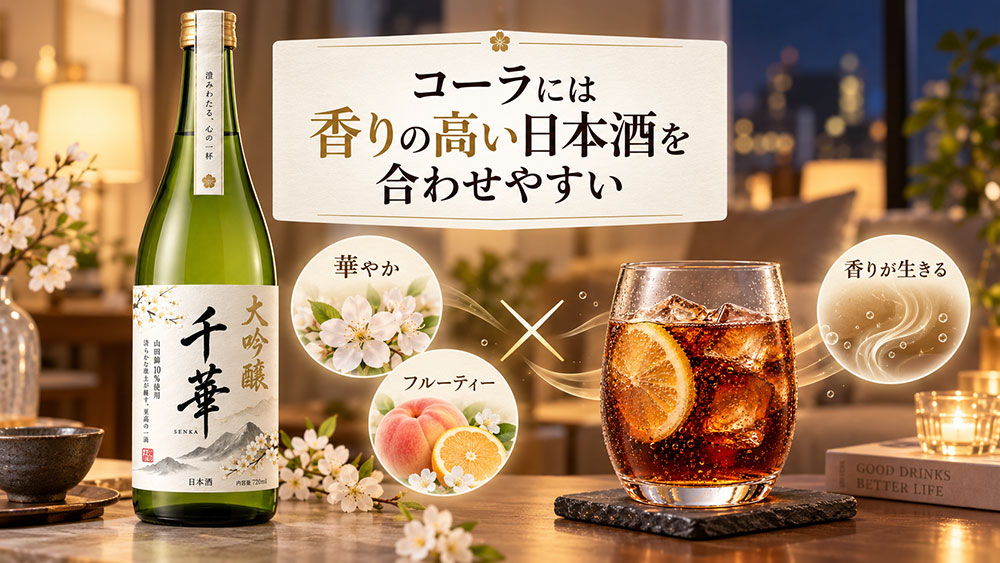 コーラには香りの高い日本酒を合わせやすい