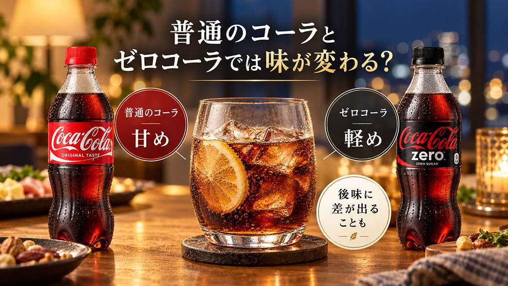 普通のコーラとゼロコーラでは味が変わる？
