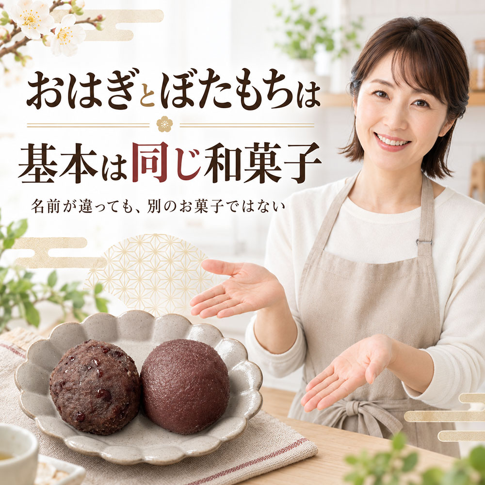 「おはぎ」と「ぼたもち」の違いを簡単比較