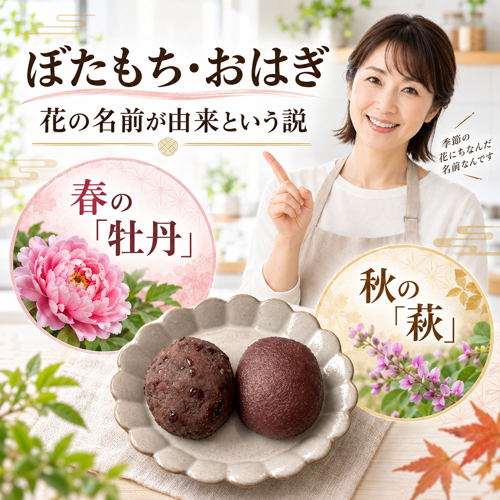 「ぼたもち」と「おはぎ」の名前の由来