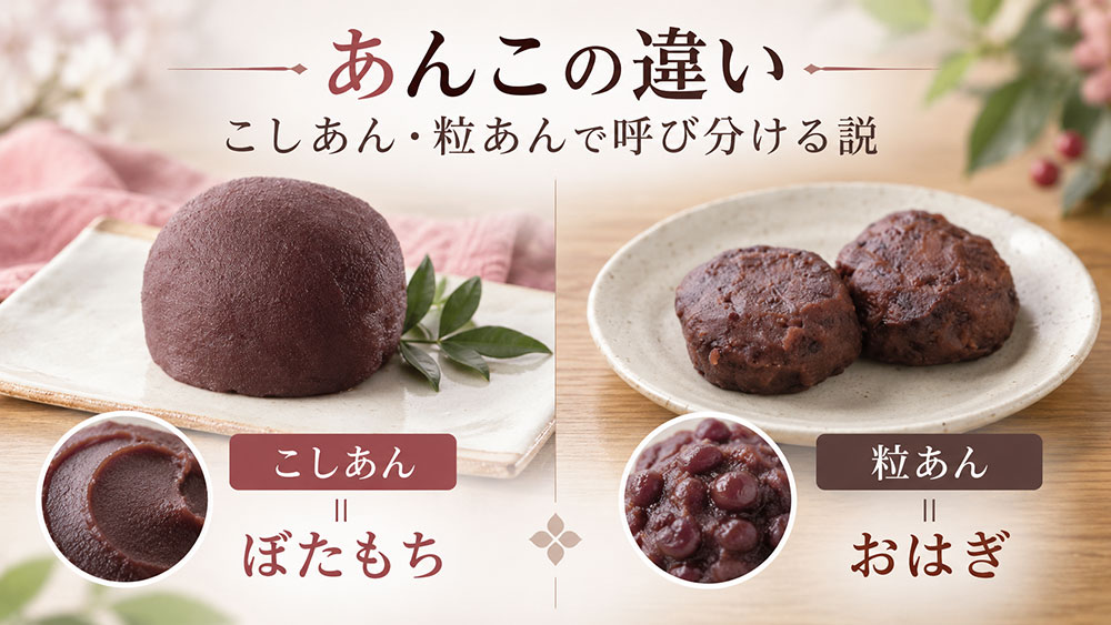 あんこの違い|こしあん・粒あんで呼び分ける説