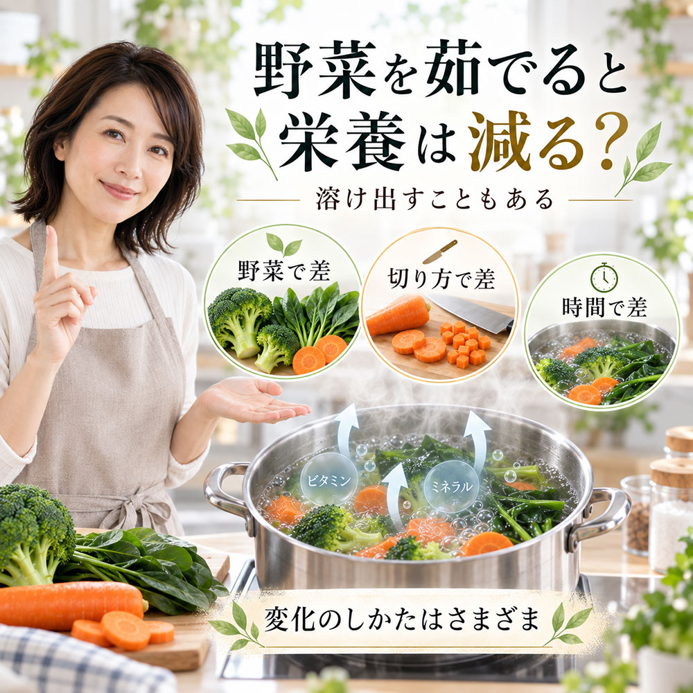 野菜を茹でると栄養は減る?