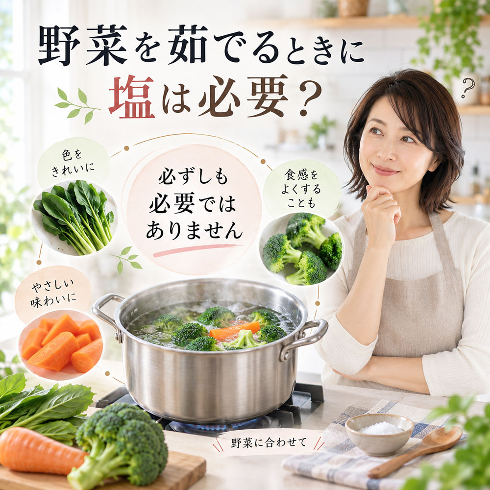 野菜を茹でるときに塩は必要?