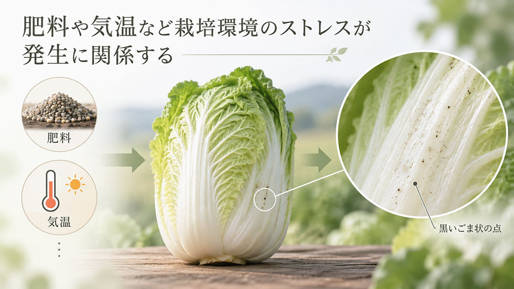 肥料や気温など栽培環境のストレスが発生に関係する