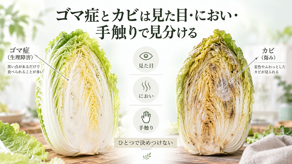 ゴマ症とカビは見た目・におい・手触りで見分ける