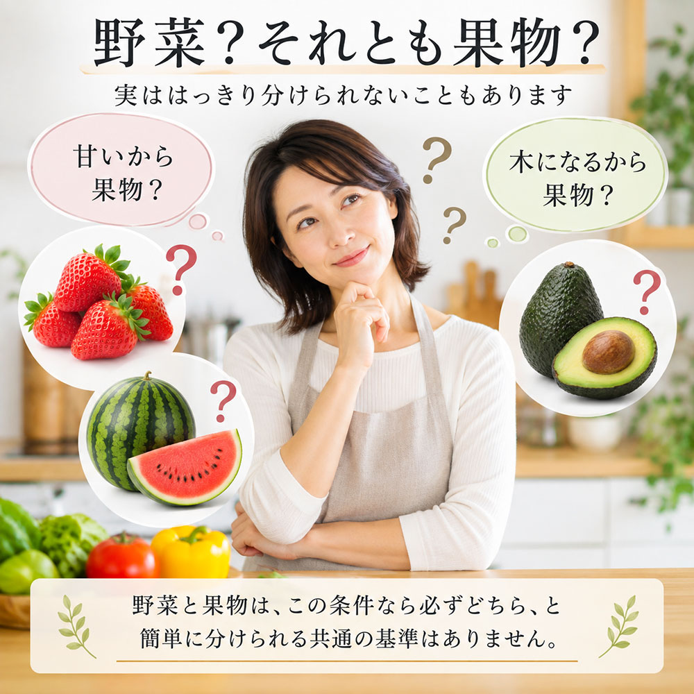野菜と果物の違いと見分け方は？分類する基準によって答えが変わる