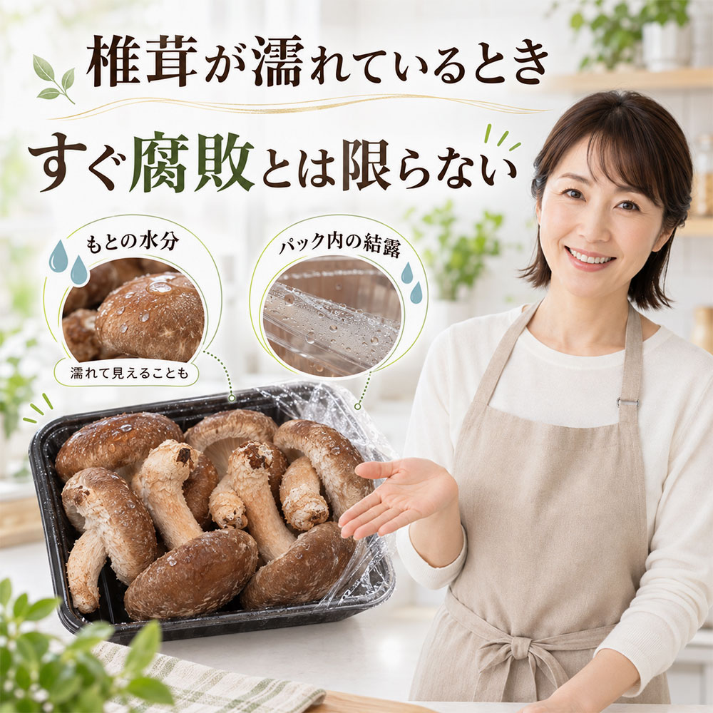 濡れた椎茸は食べられる?