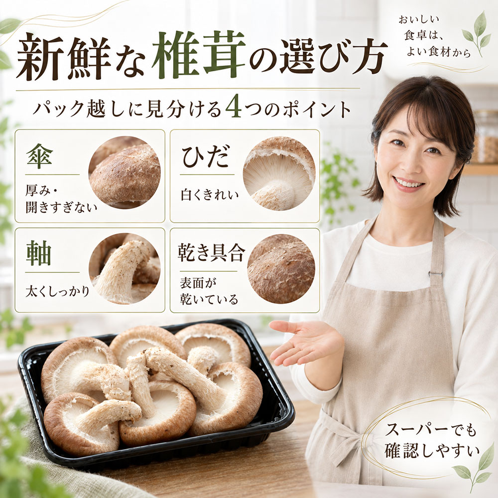 新鮮な椎茸の選び方