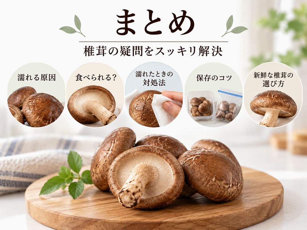 椎茸が濡れた状態は要注意:まとめ