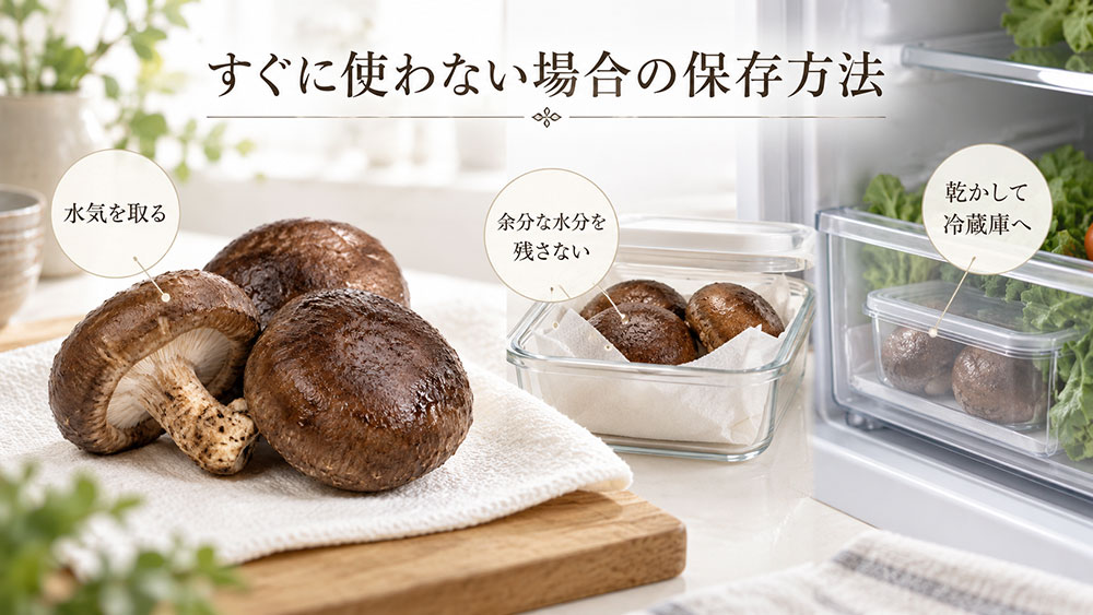 すぐに使わない場合の保存方法