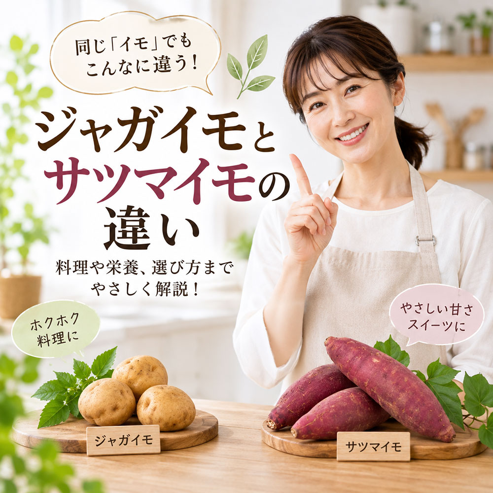 ジャガイモとサツマイモの違いを比較