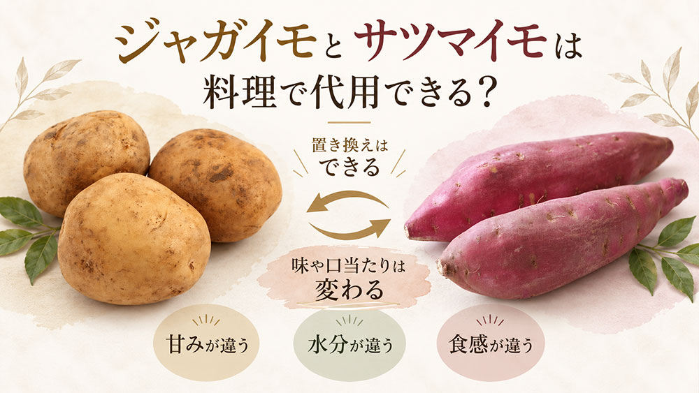 ジャガイモとサツマイモは料理で代用できる?