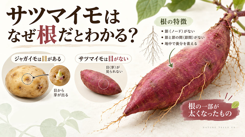 さらに詳しく:サツマイモはなぜ根だとわかる?