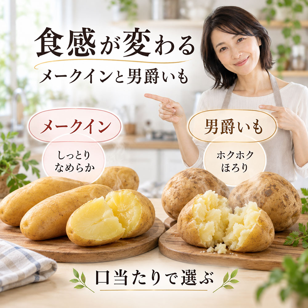 しっとり?ホクホク?メークインと男爵いもの味・食感の違い