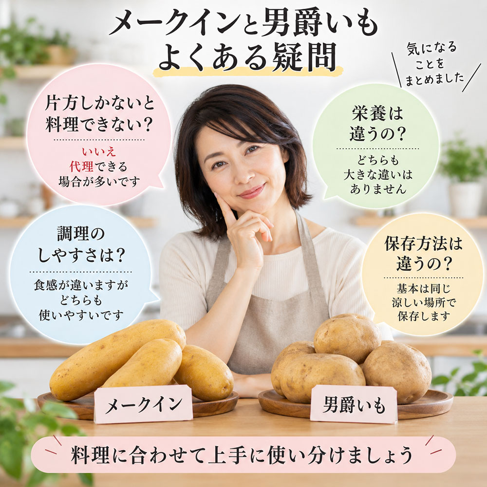 メークインと男爵いもについてよくある疑問