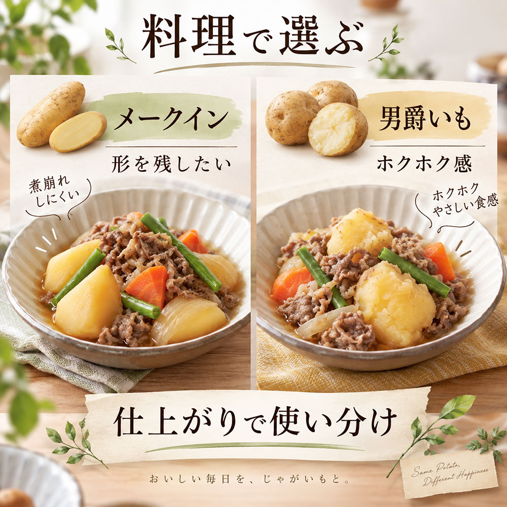 結局どっち?料理別にわかるメークインと男爵いもの使い分け