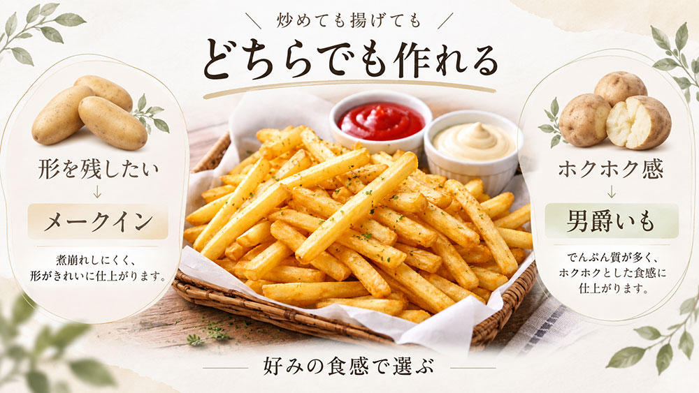 フライドポテト・炒め物は好みの食感で使い分ける